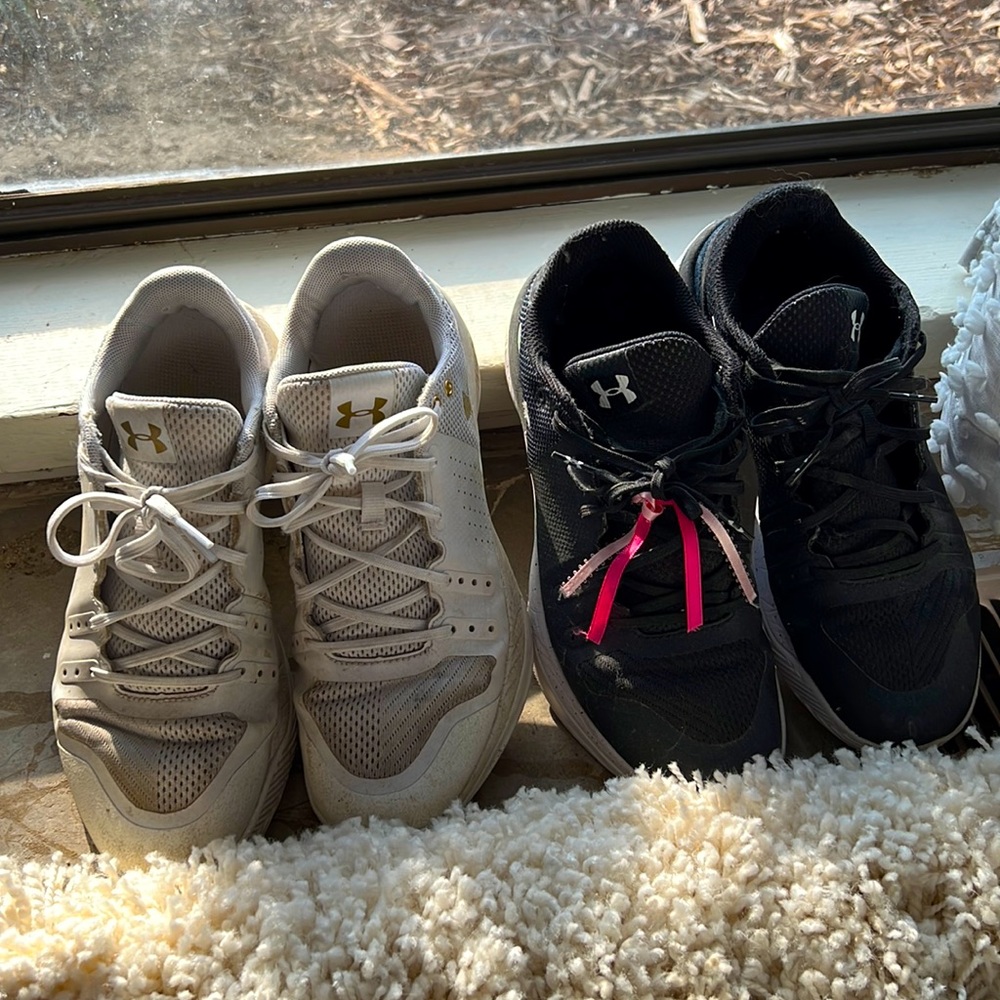 2 PAIRS UNDER ARMOUR ATHLETIC SNEAKERS (volleyball)
